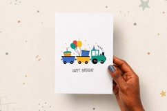 Kids Train Happy Birthday Card | EPS SVG PNG JPG AI Product Image 2