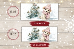 Watercolor Christmas Dog Mug Design, Winter Mug Sublimation Product Image 2