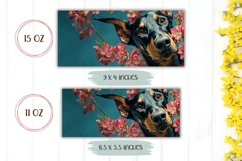 Doberman Mug Design, Floral Mug, Doberman Pinscher Dog Product Image 2