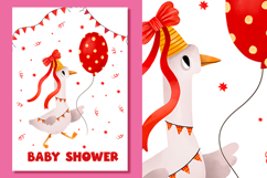 Silly Goose Baby Shower Cards, Hand Drawn Cute Goose Product Image 2
