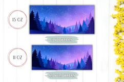 Night Sky Mug Sublimation, Forest Mug Wrap Design Product Image 2