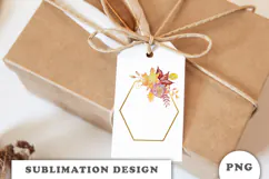 Watercolor Autumn Floral Gold Frame png Product Image 2