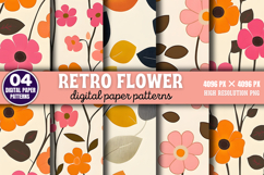 Retro flower pattern floral Digital Paper Background Bundle Product Image 3