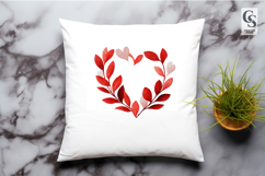 Watercolor Leaf Heart Frames Clipart Sublimation PNG Product Image 3