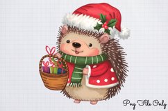 Christmas Hedgehog Clipart PNG Product Image 1