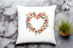 Floral Heart Wreath Clipart Sublimation PNG Product Image 2