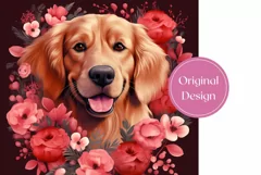 Valentine Retriever Dog Tumbler Design, Dog Tumbler Wrap Product Image 2