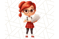 Cute Teacher Girls Clipart, School PNG, Teacher Sublimation Product Image 2