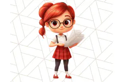 Cute Teacher Girls Clipart, School PNG, Teacher Sublimation Product Image 2