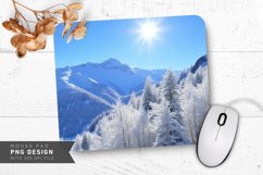 Sledders on Snowy Hill Mouse Pad PNG Product Image 1