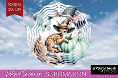 Deer Halloween Wind Spinner Sublimation PNG Coquette Round Product Image 1