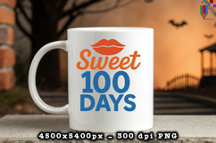 Sweet 100 Days Lips Fun School Sublimation Design Product Image 3