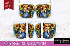 Denim Mug Wrap - Dog In Pocket Mug PNG Sublimation Product Image 1