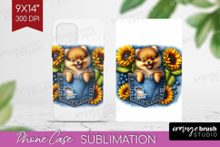 Denim Phone Case PNG - Dog In Pocket Case PNG Sublimation Product Image 1