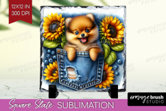 Denim Slate PNG - Dog In Pocket Square Slate Sublimation Product Image 1