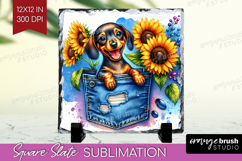 Denim Slate PNG - Dog In Pocket Square Slate Sublimation Product Image 1