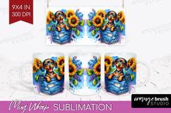 Denim Mug Wrap - Dog In Pocket Mug PNG Sublimation Product Image 1