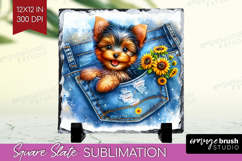 Denim Slate PNG - Dog In Pocket Square Slate Sublimation Product Image 1