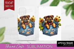 Denim Phone Case PNG - Dog In Pocket Case PNG Sublimation Product Image 1