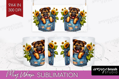Denim Mug Wrap - Dog In Pocket Mug PNG Sublimation Product Image 1