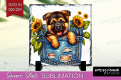 Denim Slate PNG - Dog In Pocket Square Slate Sublimation Product Image 1