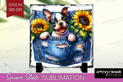 Denim Slate PNG - Dog In Pocket Square Slate Sublimation Product Image 1