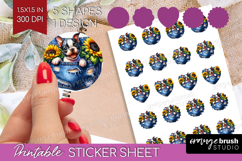 Denim Round Sticker - Dog In Pocket Printable Sticker Sheet Product Image 1