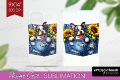 Denim Phone Case PNG - Dog In Pocket Case PNG Sublimation Product Image 1
