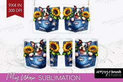Denim Mug Wrap - Dog In Pocket Mug PNG Sublimation Product Image 1