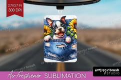 Denim Air Freshener PNG - Dog In Pocket PNG Sublimation Product Image 1