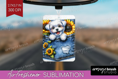 Denim Air Freshener PNG - Dog In Pocket PNG Sublimation Product Image 1