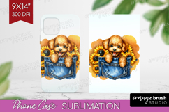 Denim Phone Case PNG - Dog In Pocket Case PNG Sublimation Product Image 1