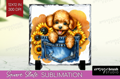 Denim Slate PNG - Dog In Pocket Square Slate Sublimation Product Image 1