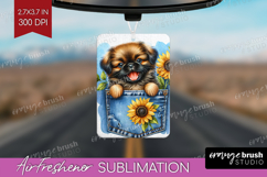 Denim Air Freshener PNG - Dog In Pocket PNG Sublimation Product Image 1