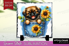 Denim Slate PNG - Dog In Pocket Square Slate Sublimation Product Image 1