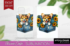 Denim Phone Case PNG - Dog In Pocket Case PNG Sublimation Product Image 1
