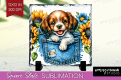 Denim Slate PNG - Dog In Pocket Square Slate Sublimation Product Image 1