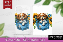 Denim Phone Case PNG - Dog In Pocket Case PNG Sublimation Product Image 1