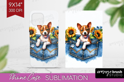 Denim Phone Case PNG - Dog In Pocket Case PNG Sublimation Product Image 1