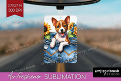 Denim Air Freshener PNG - Dog In Pocket PNG Sublimation Product Image 1