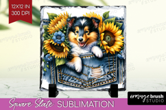 Denim Slate PNG - Dog In Pocket Square Slate Sublimation Product Image 1