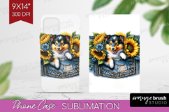 Denim Phone Case PNG - Dog In Pocket Case PNG Sublimation Product Image 1