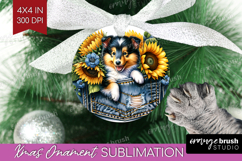 Denim Ornament PNG - Dog In Pocket PNG Sublimation Product Image 1