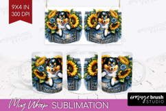 Denim Mug Wrap - Dog In Pocket Mug PNG Sublimation Product Image 1