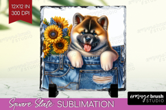 Denim Slate PNG - Dog In Pocket Square Slate Sublimation Product Image 1