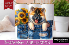 Denim Tumbler Wrap - Dog In Pocket Tumbler PNG Sublimation Product Image 1