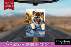 Denim Air Freshener PNG - Dog In Pocket PNG Sublimation Product Image 1