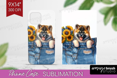 Denim Phone Case PNG - Dog In Pocket Case PNG Sublimation Product Image 1