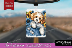 Denim Air Freshener PNG - Dog In Pocket PNG Sublimation Product Image 1
