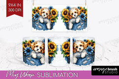 Denim Mug Wrap - Dog In Pocket Mug PNG Sublimation Product Image 1